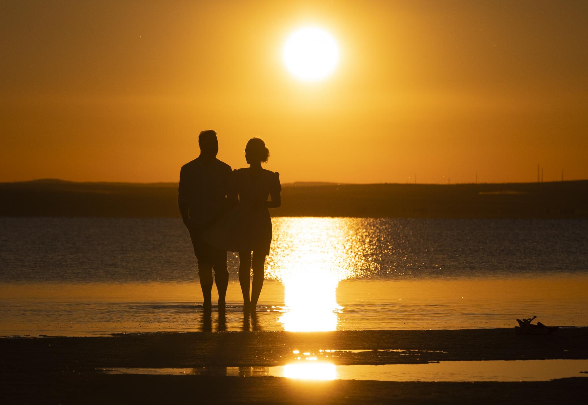 Puesta de sol en el Lago de Sal