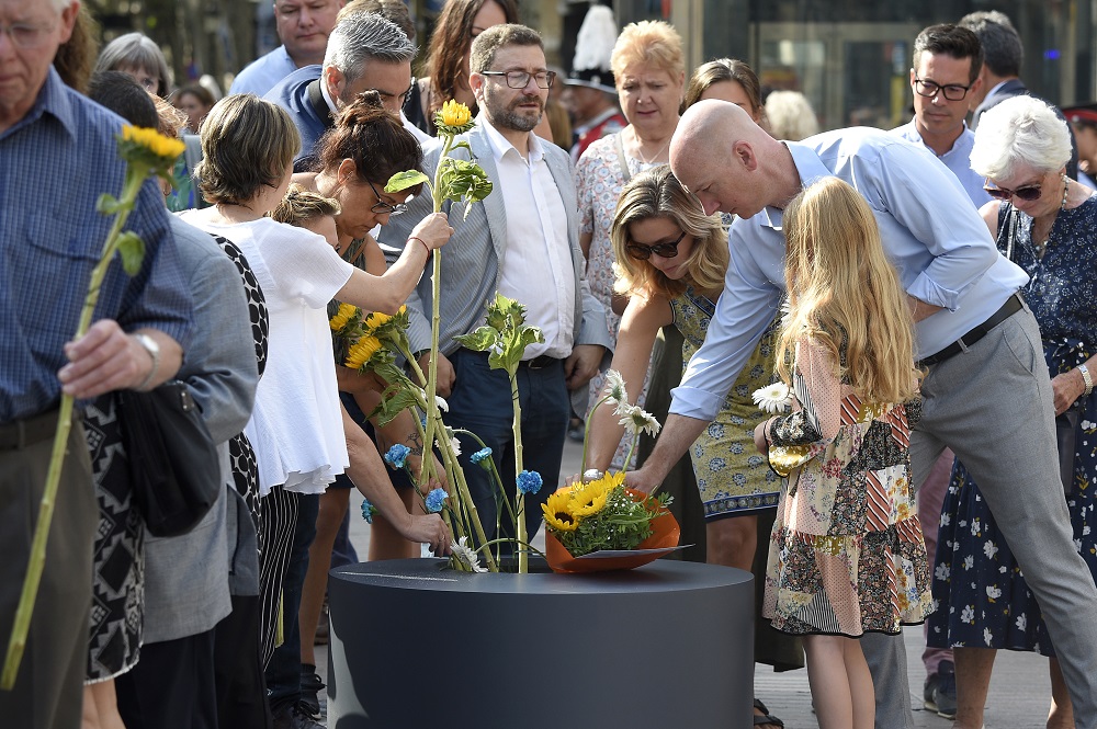 Tributo en Barcelona a las víctimas de los atentados del 17-A