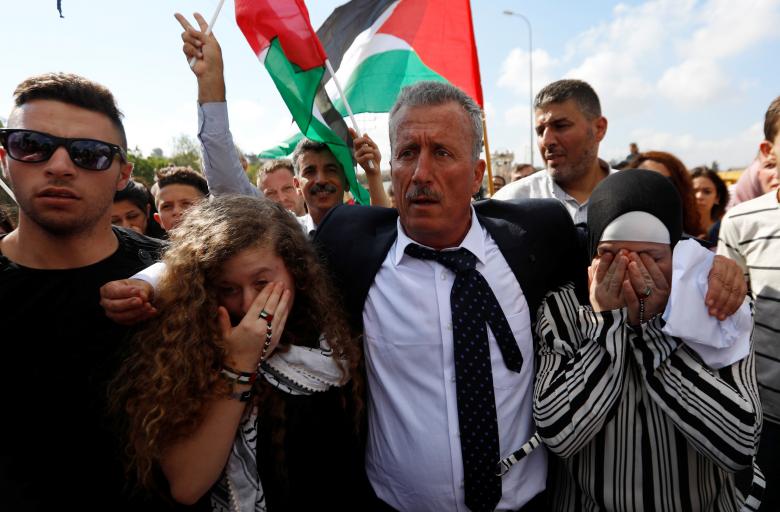 Hotunan Matashiyar Bafalasdiniya Ahad Al-Tamimi bayan an sallame ta daga kurkukun Isra'ila