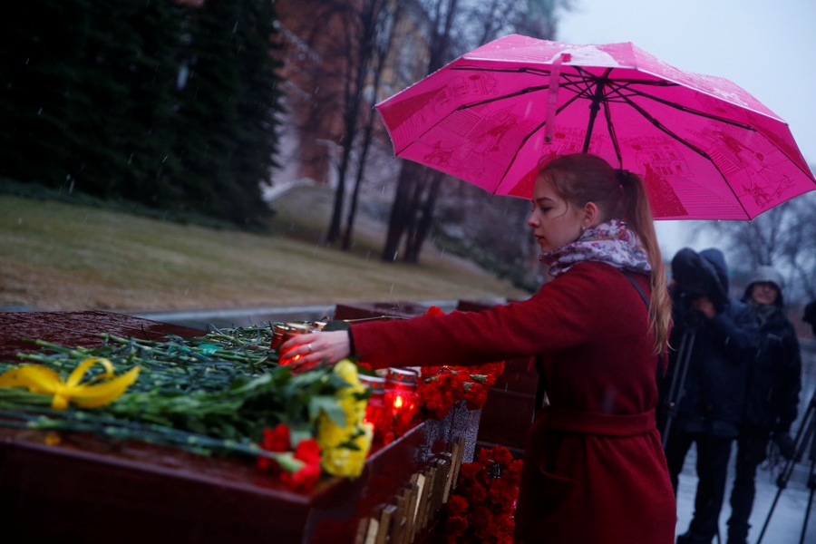 Hotunan yadda ake zaman makoki bayan kai hari a garin St. Petersburg na Rasha