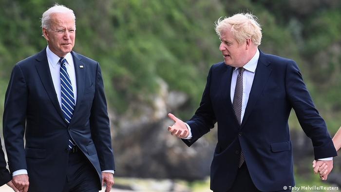 バイデン米大統領とジョンソン英首相がG7首脳会議を前に会談