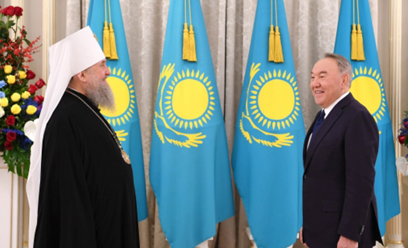 Назарбаевге Православдык чиркөөсүнүн жогорку сыйлыгы ыйгарылды