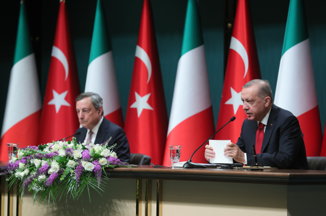 Prezident Erdog'an, Italiya Bosh vaziri Mario Dragi bilan matbuot anjumani uyushtirdi