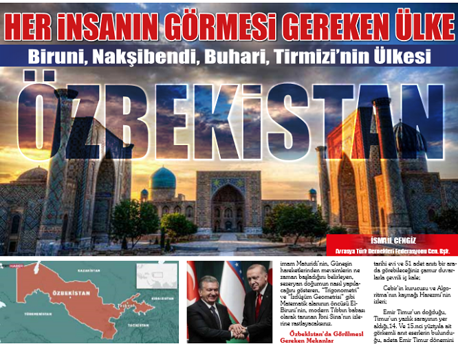 Turkiyaning "Yazar" nashrida O'zbekiston haqida maqola chop etildi