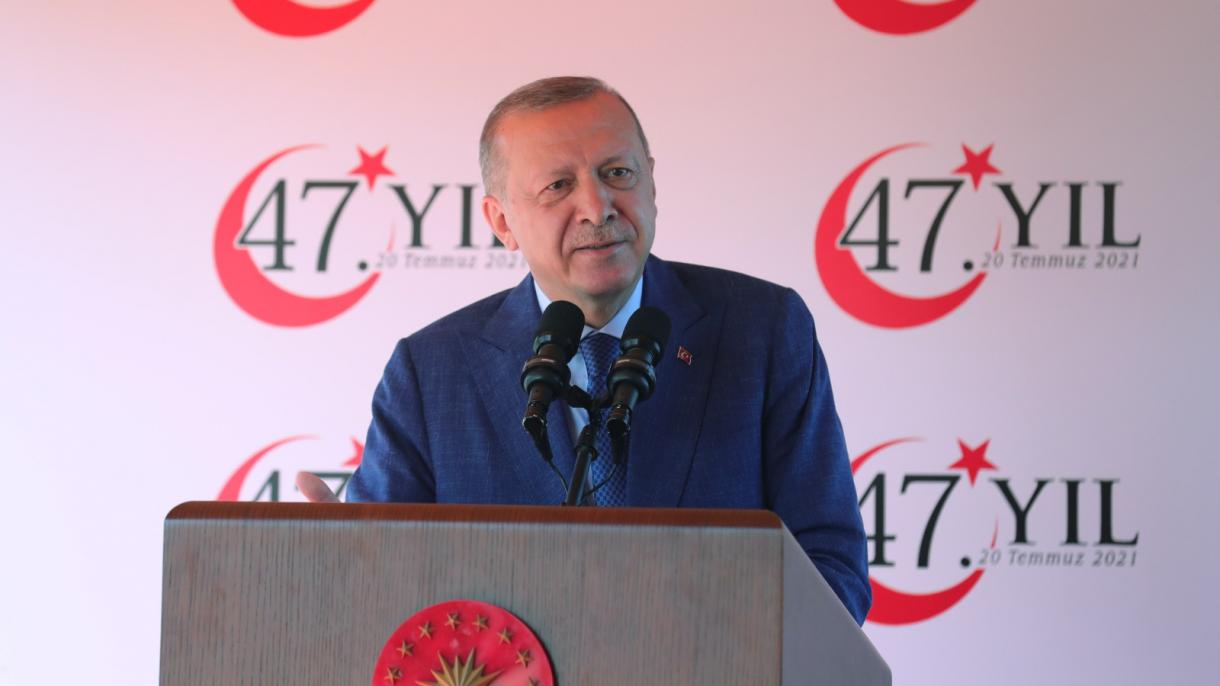 شرکت اردوغان درمراسم تهداب گذاری وگشایش جمعی درقبرس شمالی