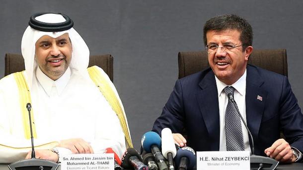 وزير الاقتصاد زيبكجي يستقبل وزير الاقتصاد والتجارة القطري