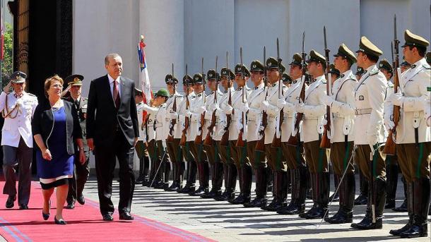 Le président Erdogan est au Chili, premier arrêt de son périple en Amérique Latine