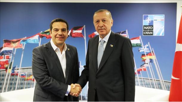 دیدار و گفتگوی اردوغان و نخست وزیر یونان در بروکسل