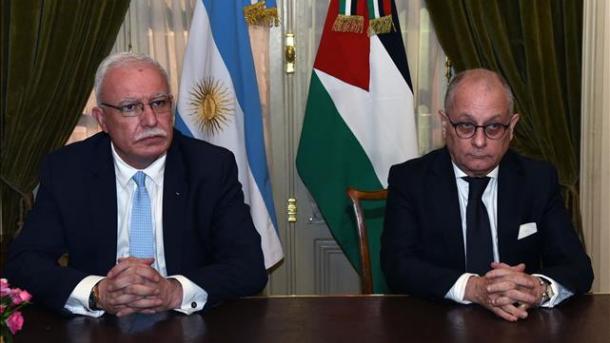 Encuentro de cancilleres de Argentina y Palestina en Buenos Aires