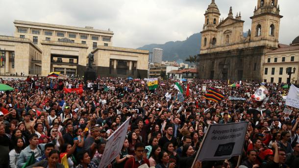 Marcha por mais recursos para a educação pública na Colômbia