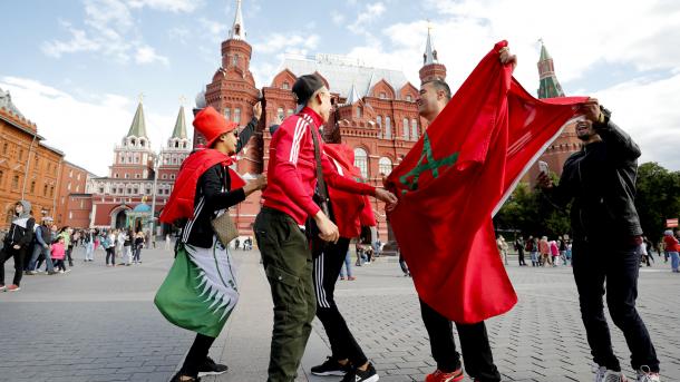 Entusiasmo do futebol na Rússia