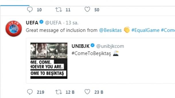 Come to Beşiktaş ՈՒԵՖԱ-ի պաշտոնական հաշվում