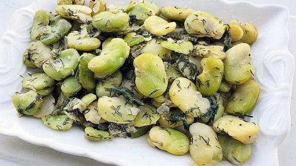 خوراک باقلا با روغن زیتون