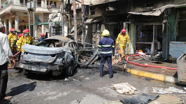iraqta bir réstoran qangha boyaldi