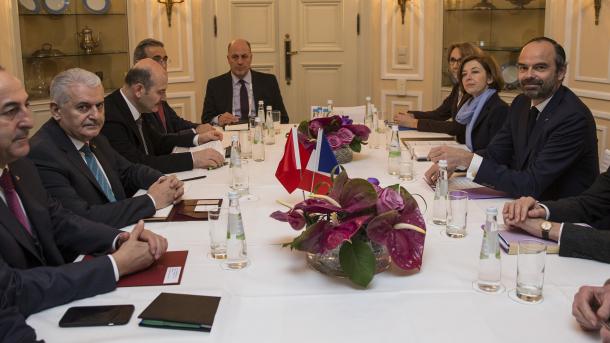 Entretien entre Binali Yildirim et Edouard Philippe à Munich
