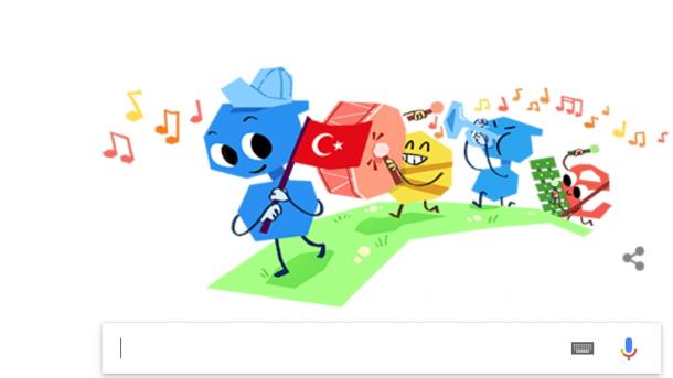 Külön doodle az Április 23-ai Török Nemzeti Függetlenség és Gyermekek Ünnepére
