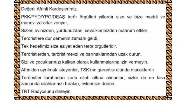 Terroristák kapcsán figyelmeztetnek a TFE röplapjai