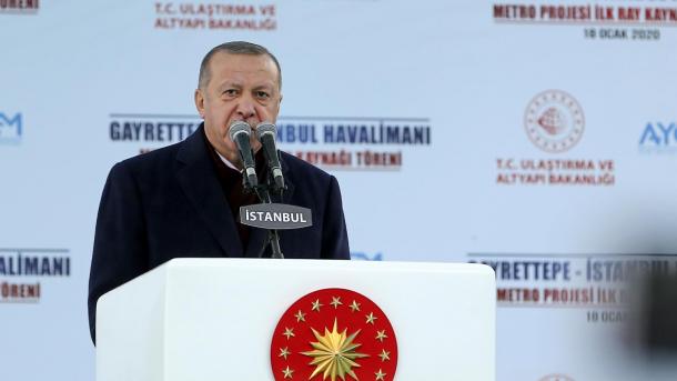 ریلگذاری خط مترو فرودگاه «استانبول» در حضور اردوغان