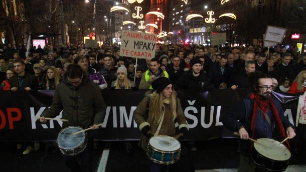 Manifestation anti-gouvernementale à Belgrade