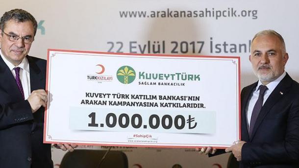 【ミャンマー ロヒンギャ迫害】 クウェート・トルコ銀行、ロヒンギャのためにトルコ赤新月社に寄付