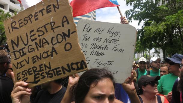 Detenciones en Puerto Rico en momento de las protestas contra el acuerdo de residuos industriales