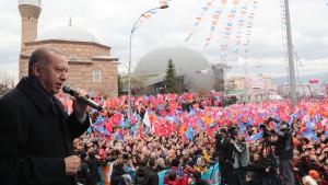 Erdoğan spricht auf Kundgebung in Bursa