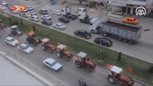 Протест с 400 трактора...