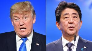 日本の安倍首相、アメリカのトランプ大統領から選挙での勝利を祝福される