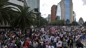 Protestas en México contra el TLCAN con EEUU