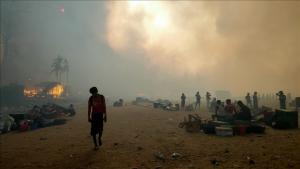 Kebakaran di Kem Rohingnya di India