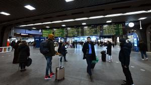 Trabajadores ferroviarios en huelga en general de Bélgica