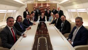 ایردوغان آذربایجاندن قیتگونچه ژورنالیستلرنینگ سواللریگه جواب قیتردی
