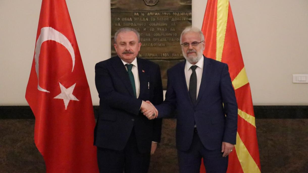 رئیس مجلس ملی ترکیه وارد اسکوپیه، پایتخت مقدونیه شمالی شد