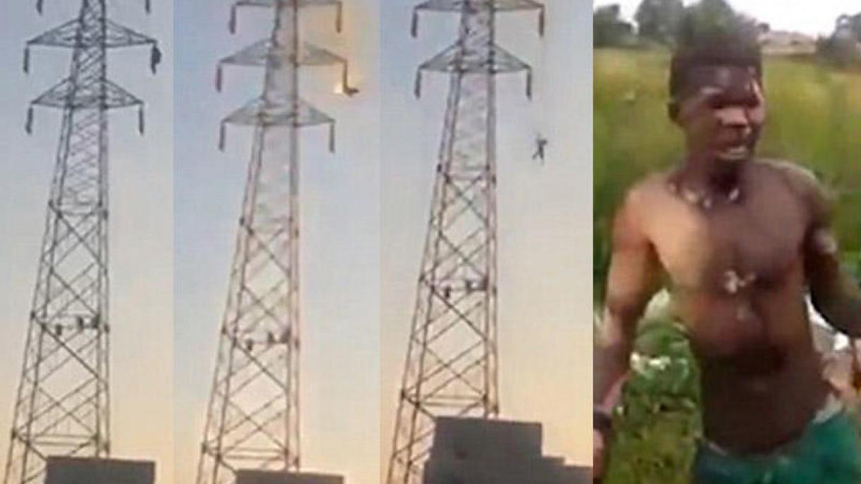 Elektrik vurdu, 30 metr yüksəklikdən düşdü, sağ qaldı