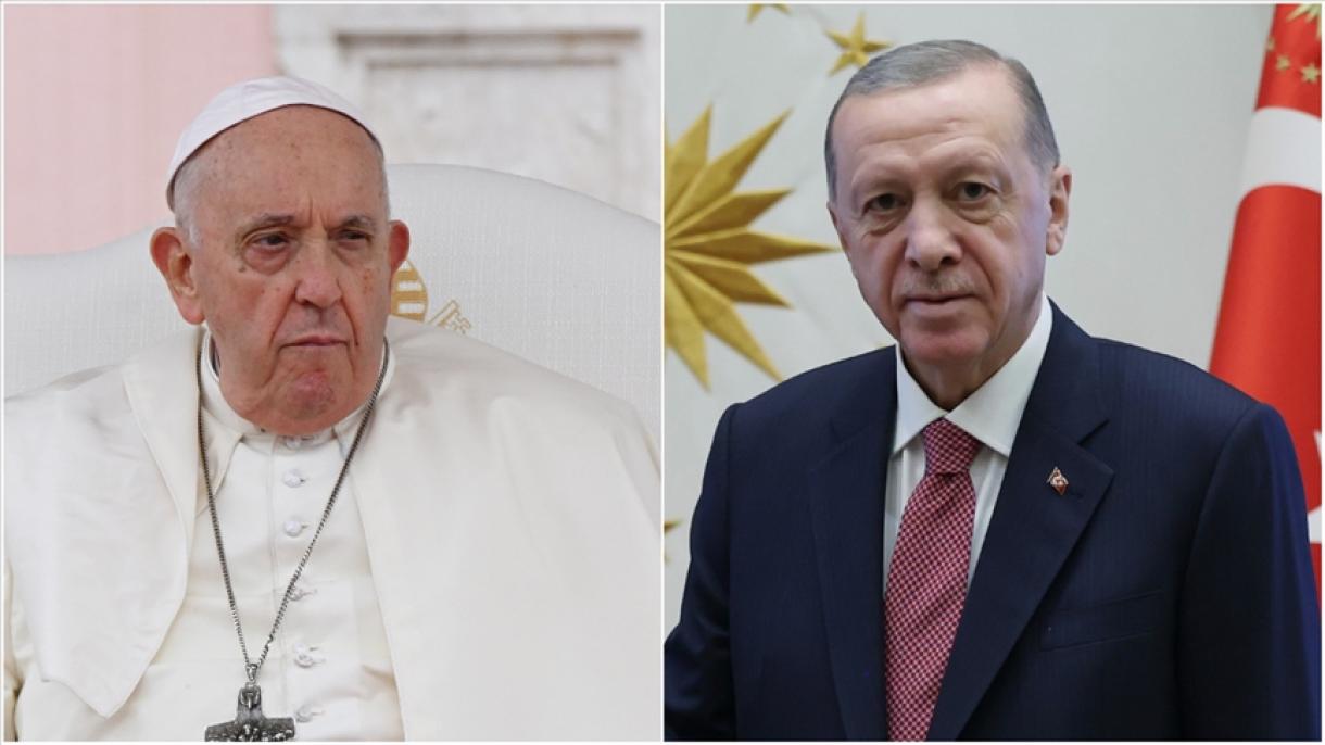 جمهور باشقانی اردوغان پاپ فرانسیس ایله دانیشدی