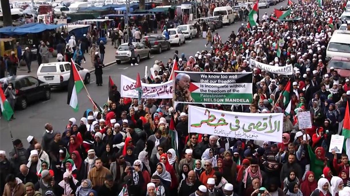 南非数千人为巴勒斯坦人游行