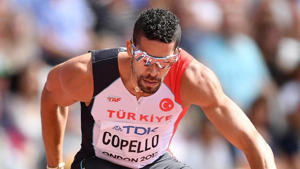 400米障碍赛土耳其选手向世锦赛冠军冲刺