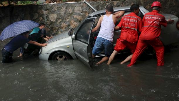 中国东部发生洪灾
