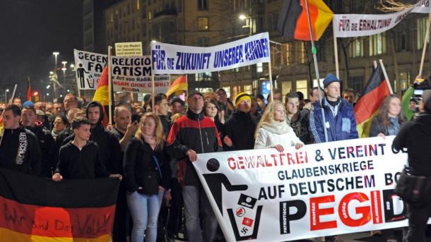 在德国举行仇视外国人和伊斯兰示威游行