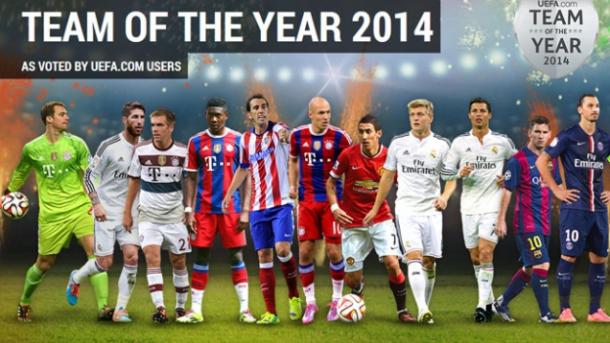 UEFA elige los once mejores del mundo en 2014