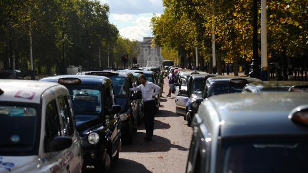 Protesta de los taxistas en Londres 