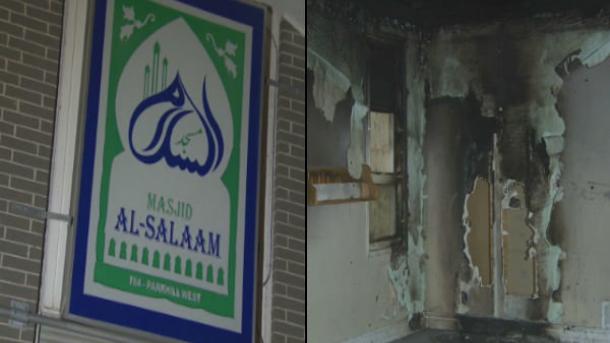 مسجد السلام پس از حوادث تروریستی پاریس در کانادا به آتش کشیده شد