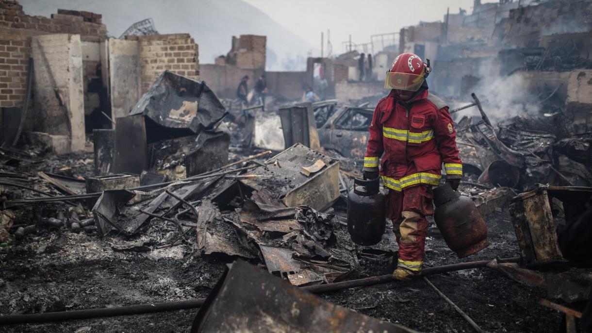 آتش سوزی سنگین در حلبی آباد در پرو