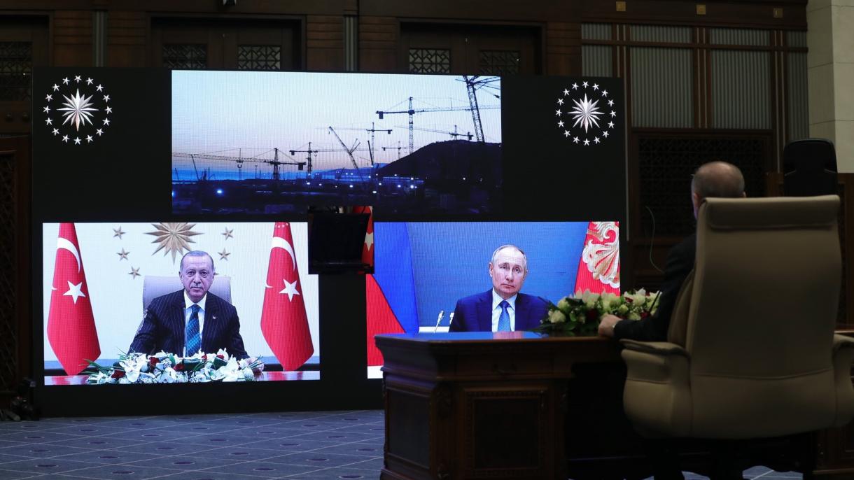 Ердоган и Путин го поставија камен темелникот на третата единица на нуклеарната централа „Аккују“