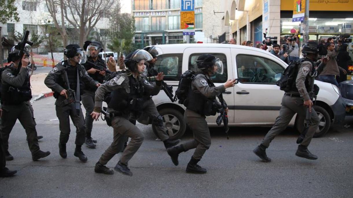 以色列警方干预巴勒斯坦人示威活动