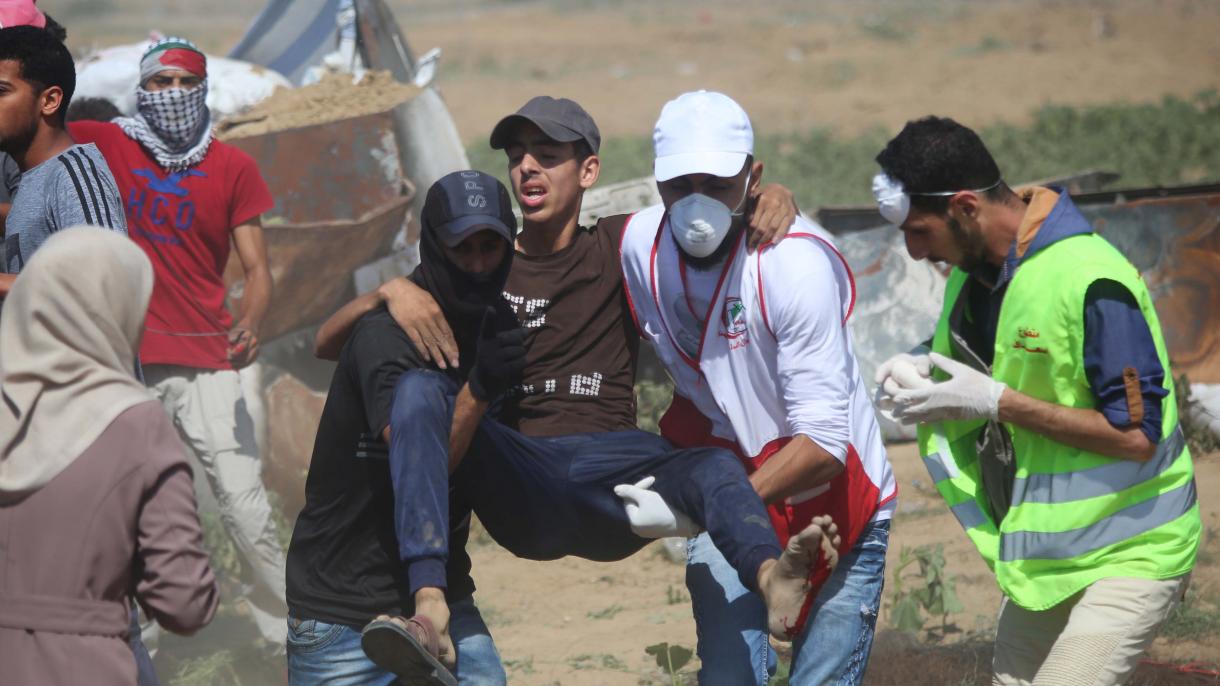 以色列使用禁用子弹袭击巴勒斯坦示威者