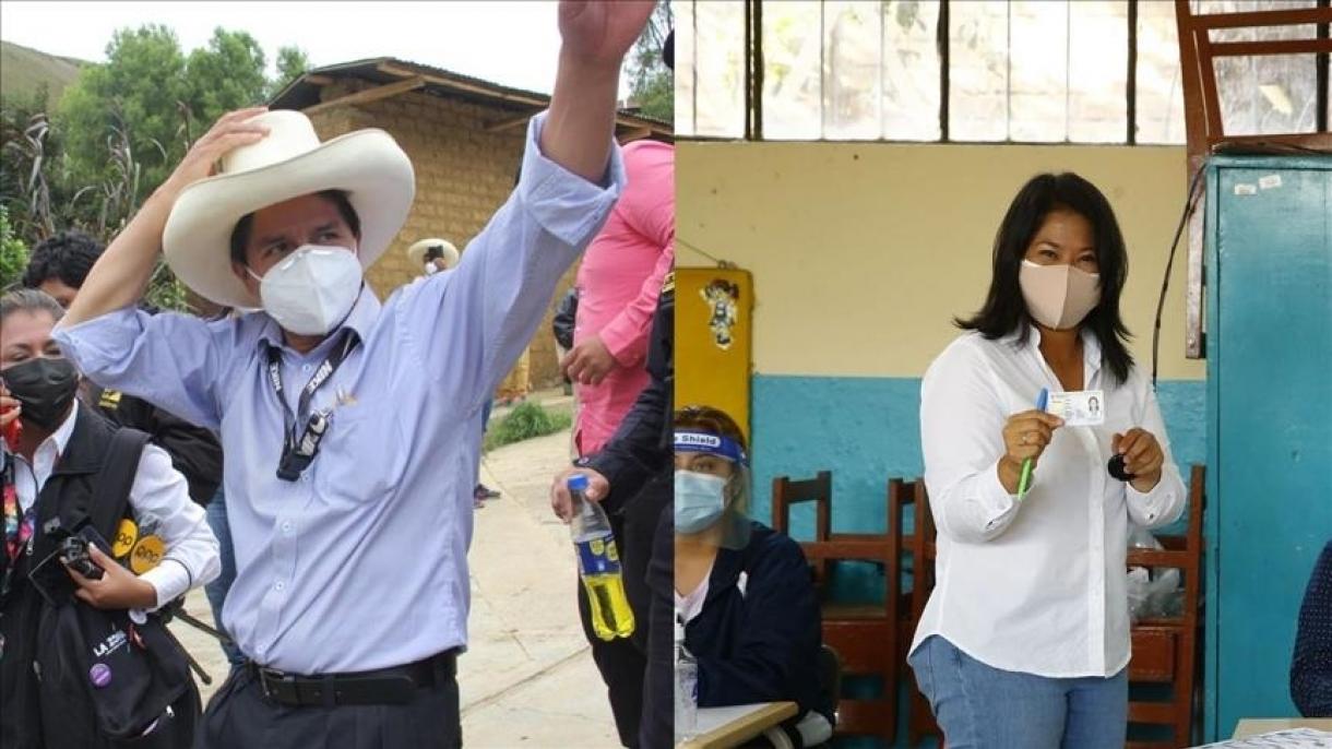 Resultados à boca das urnas no Peru: Fujimori obteve 50,3% dos votos e Castillo 49,7%