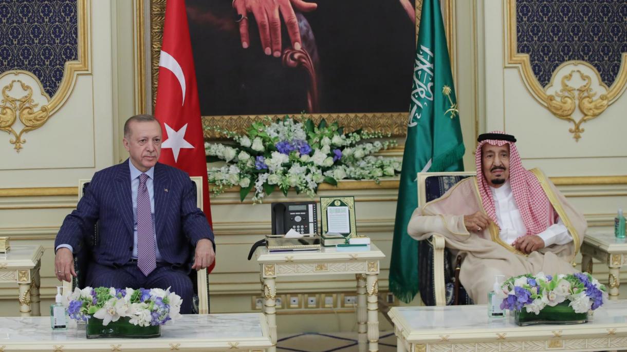 سەئۇدى ئەرەبىستان پادىشاھى سالمان بىن ئابدۇلئەزىز ئەردوغان بىلەن كۆرۈشتى