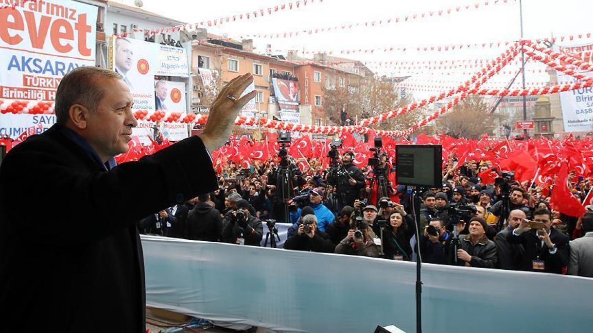 اردوغان: مردم عزیز من 16 آوریل پای صندوق های رای خواهند رفت