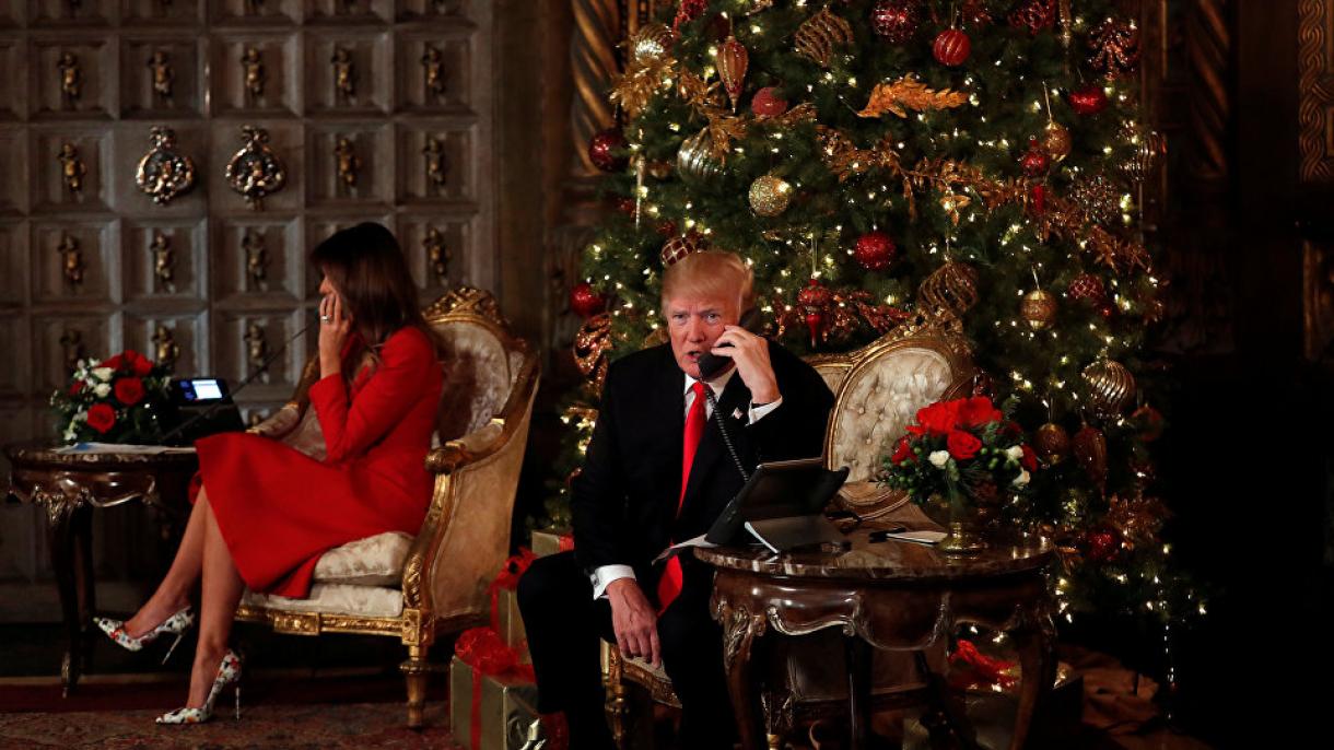 گفتگوی تلفنی دونالد ترامپ و همسرش با کودکان در آستانه کریسمس